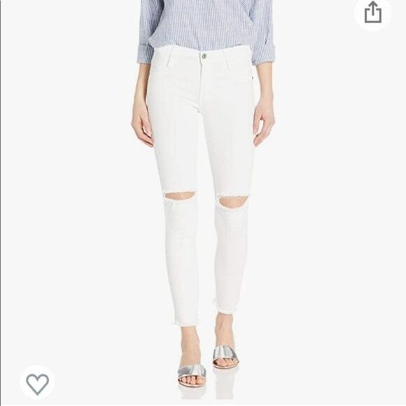 James Jeans J Twiggy Ankle Length Legging Jean in Frost White Raw Size 25 - Picture 1 of 9